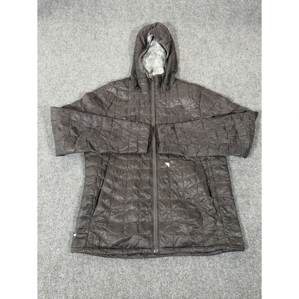 The North Face ThermoBall Hooded Jacket Men's Large Gray Insulated Puffer